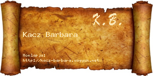 Kacz Barbara névjegykártya