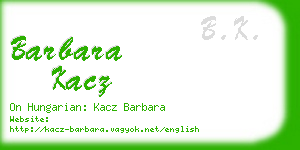 barbara kacz business card